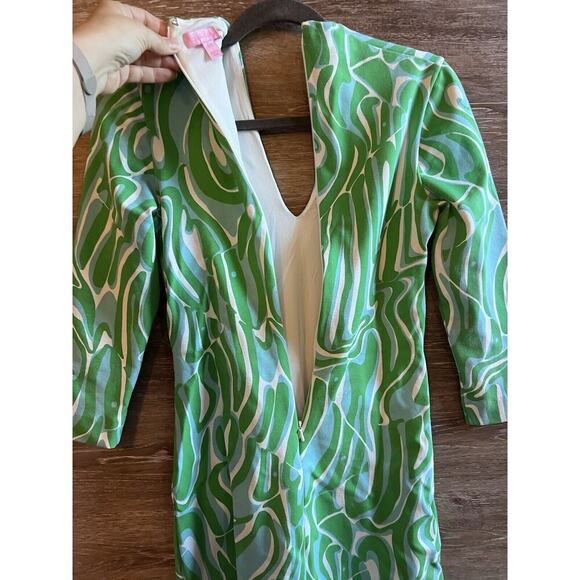 Lilly Pulitzer green Charlena Resort Finders Keepers Shift Dress Sz XXS Nautical - Picture 11 of 12